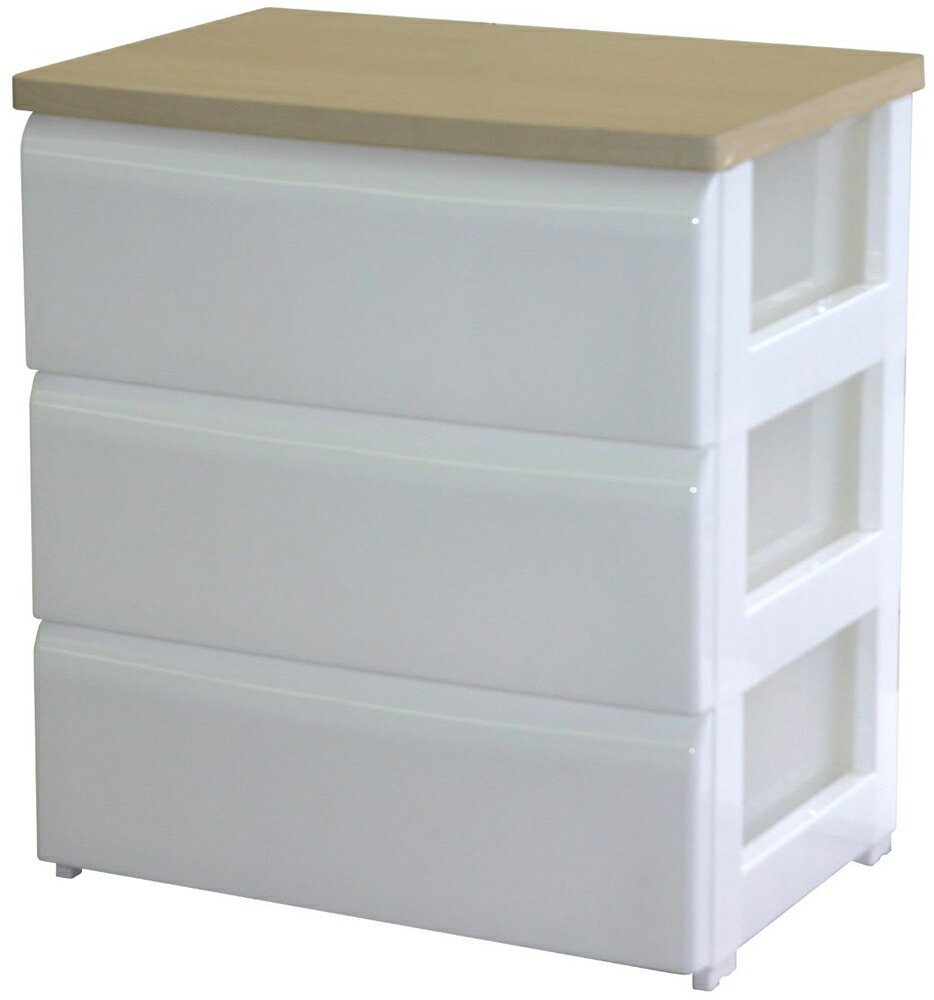 平和工業 TWチェスト-563 (ホワイト・幅562×奥行400×高さ617mm) HK-TW563WH プラスチック 3段 北欧 tid..