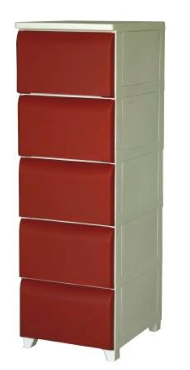平和工業 チェスト nodus5段 (レッド・幅340×奥行420×高さ1065mm) HK-NDS5RE [HKNDS5RE]