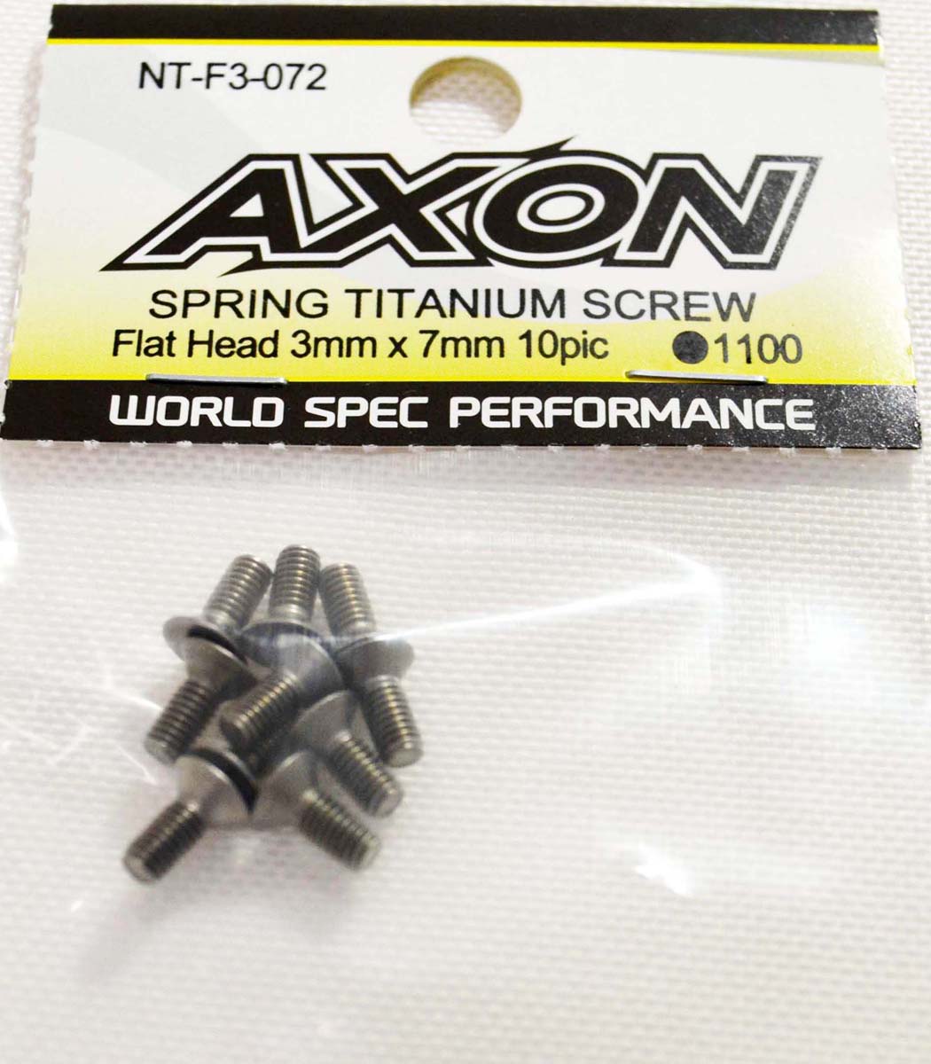 AXON SPRING TITANIUM SCREW (Flat Head 3mm x 7mm 10pic)【NT-F3-072】 ラジコンパーツ