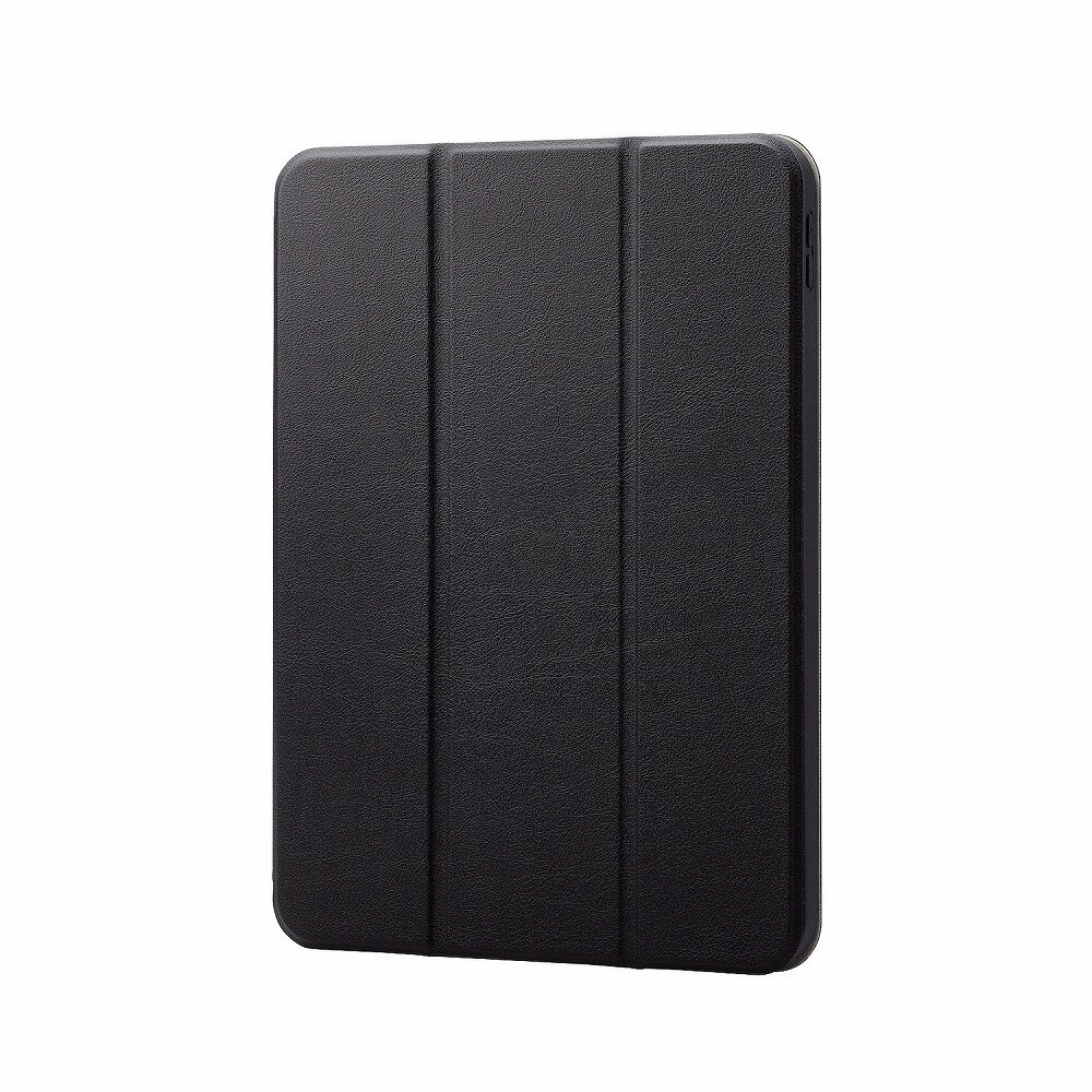 エレコム iPad 10.9インチ(第10世代)用 手帳型ソフトレザーケース スリープ対応 マグネット フリーアングル スタンド機能付 衝撃吸収（ブラック） TB-A22RSABK