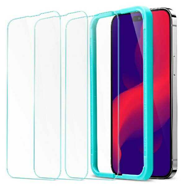 ESR iPhone 14 Plus/13 Pro Max用 液晶保護強化ガラスフィルム 9H硬度 3パック Premium Clear 9H Fullcover Tempered Glass Screen Protector ESR203