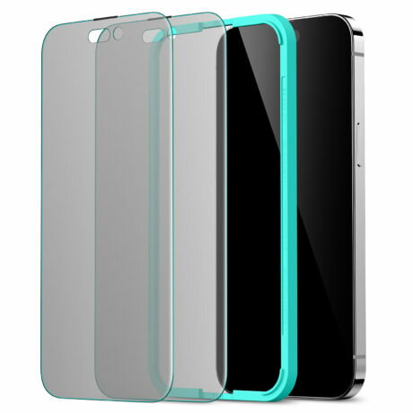ESR iPhone 14 Pro用 液晶保護強化ガラスフィルム プライバシー 9H硬度 Black Edge 2パック Premium Clear 9H Fullcover Tempered Glass Privay Screen Protector ESR192