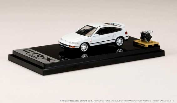 ホビージャパン 1/64 ホンダ CR-X SiR (EF8) 1989 エンジンディスプレイモデル付（ホワイト）【HJ642005W】 ミニカー
