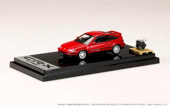 ホビージャパン 1/64 ホンダ CR-X SiR (EF8) 1989 エンジンディスプレイモデル付（レッドパール）【HJ642005R】 ミニカー