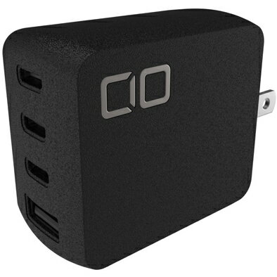 CIO NovaPort QUAD 65W 4ポート(USB-C×3 USB-A×1) GaN急速充電器（ブラック） CIO-G65W3C1A-N-BK