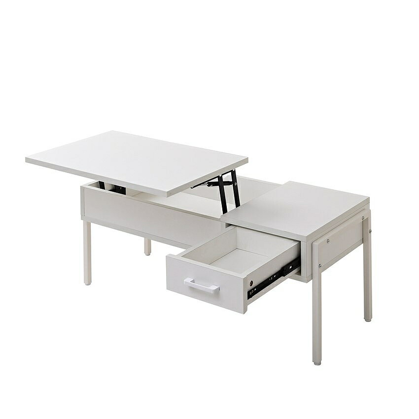 JK-PLAN(ジェイケイ・プラン) 昇降式 センターテーブル （カラー：ホワイト/ホワイト） KKS-0025-WHWH ..