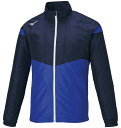 32ME1120142XL ミズノ ウィンドブレーカージャケット(Dネイビー×サーフブルー・サイズ:2XL) mizuno ユニセックス(4)