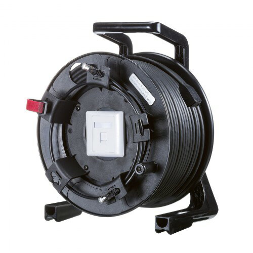 サンワサプライ 屋外用巻取り延長CAT6A LANケーブル（延長部 80m・LANケーブル 1m） KB-MKE21BK