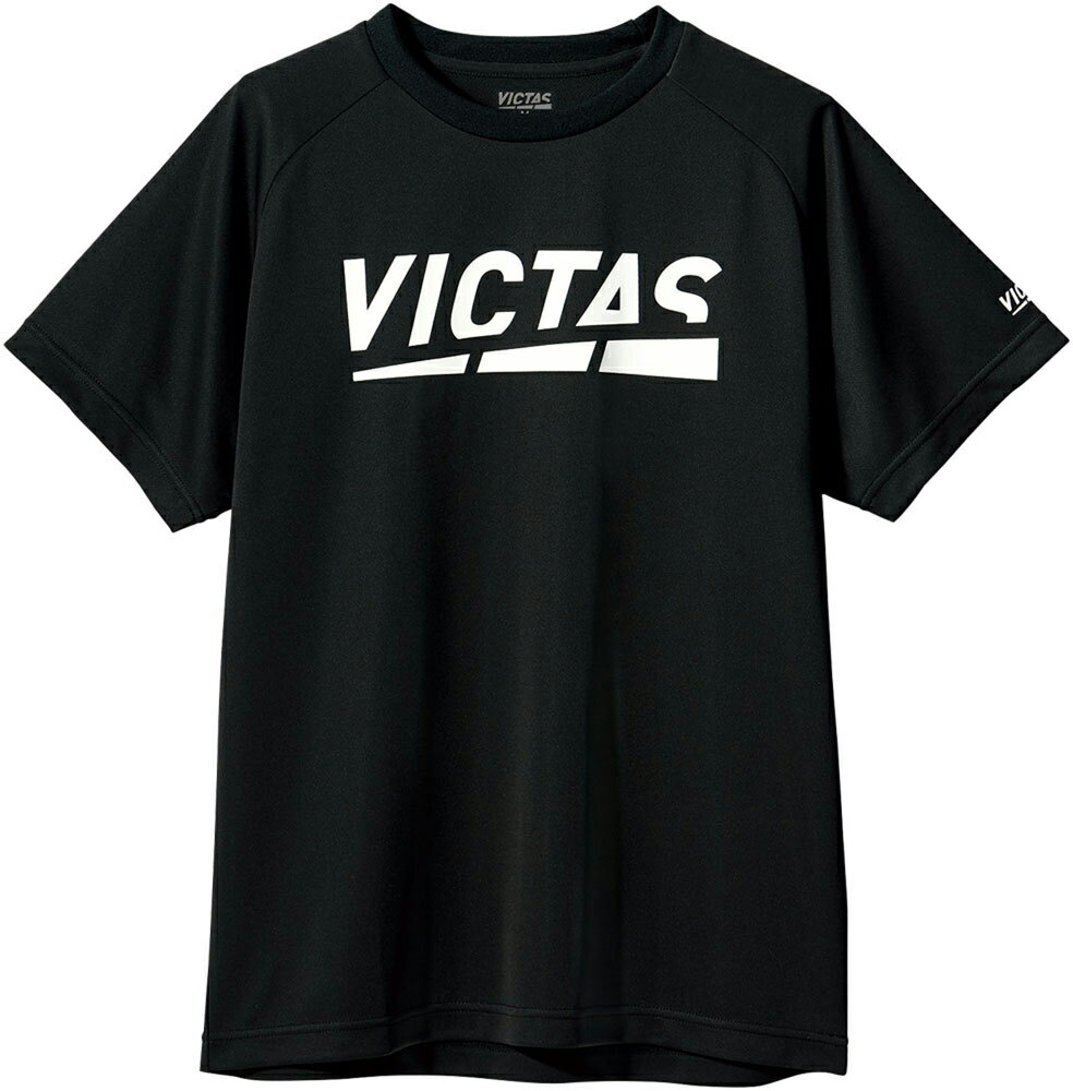 TSP-632101-1000-130 ヴィクタス 卓球用プラクティスシャツ（ジュニア）（ブラック・サイズ：130） VICTAS プレイ ロゴ ティー 1