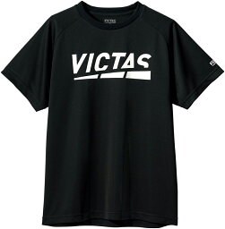 TSP-632101-1000-130 ヴィクタス 卓球用プラクティスシャツ（ジュニア）（ブラック・サイズ：130） VICTAS プレイ ロゴ ティー