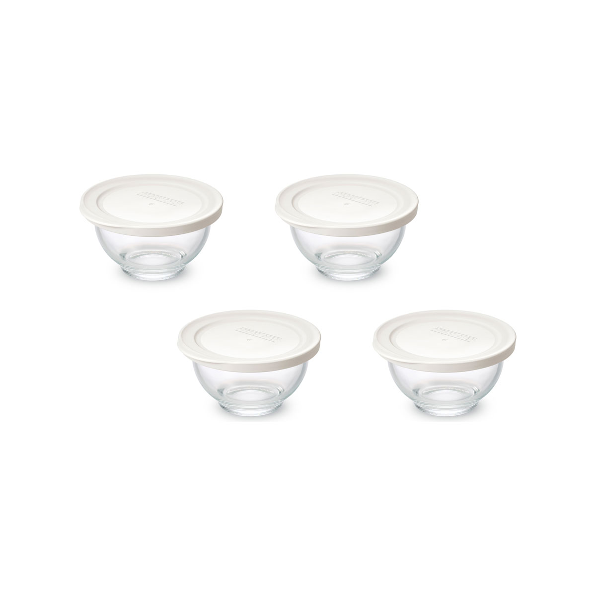 TGB-4Sホワイト アイリスオーヤマ 耐熱ガラスボウル　4点セット　ホワイト IRIS OHYAMA [TGB4Sホワイト]