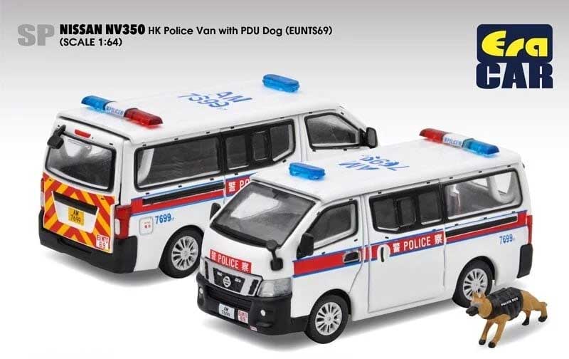 Era CAR 1/64 Nissan NV350 HK Police Van with PDU Dog(EUNTS69)yNS22NVSP130z ~jJ[