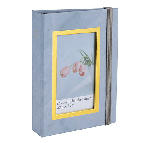 ナカバヤシ チェキ用ポケットアルバム 20枚収納（大理石/ブルー） A-CK-201-B Nakabayashi