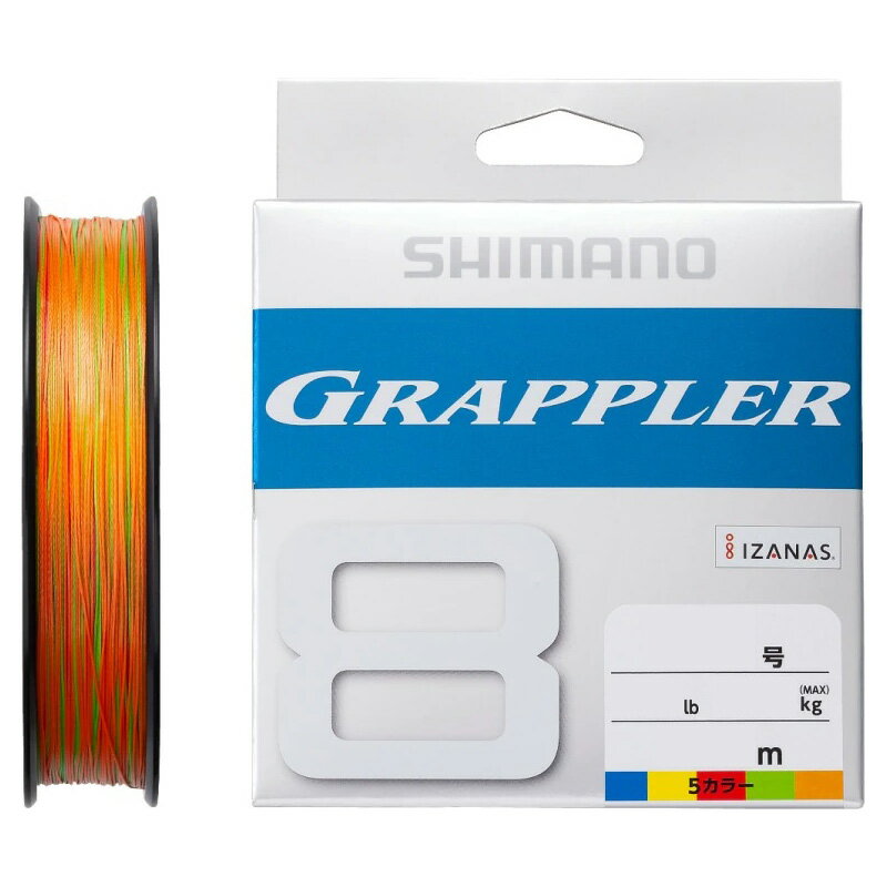 シマノ グラップラー 8 PE 10m×5カラー 200m(3号/63lb) 594099 SHIMANO LD-A61U GRAPPLER 8