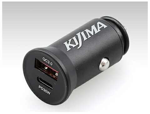 キジマ USB変換アダプタ- シガーソケット→USB TYPE-C ＆ TYPE-A 304-6222 KIJIMA