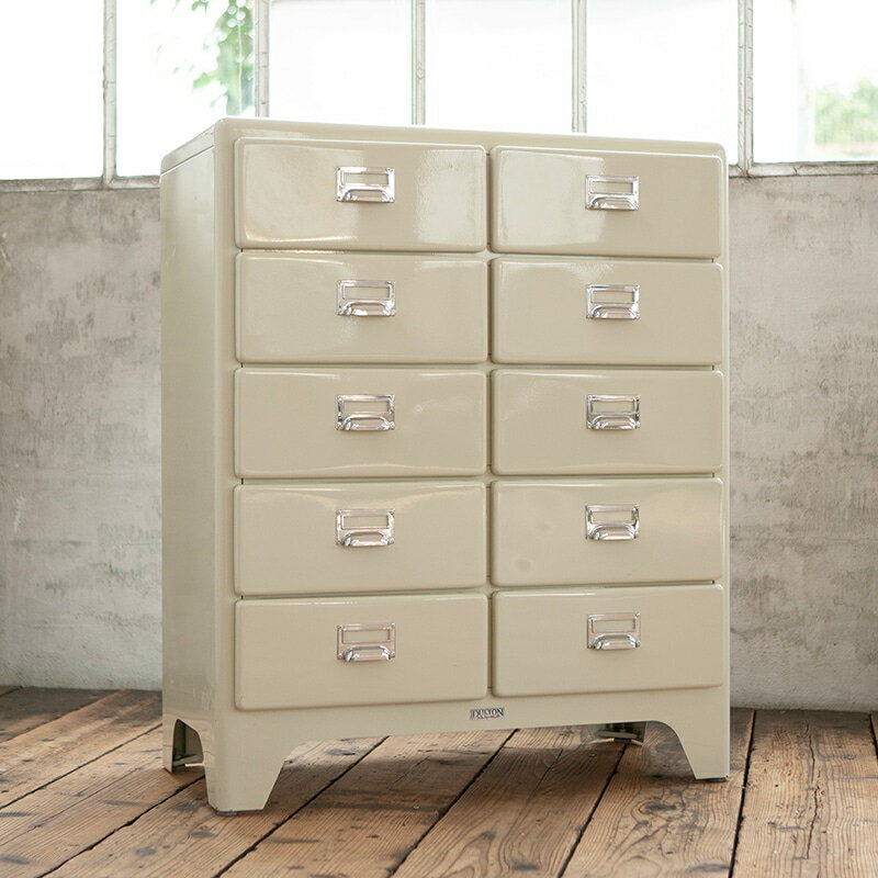 45-164115 ダルトン(DULTON) 2カラム バイ 5ドロワーズ(アイボリー)　100-164IV スチール製チェスト　2 COLUMNS BY 5 DRAWERS IVORY [CT] [45164115DULTON]