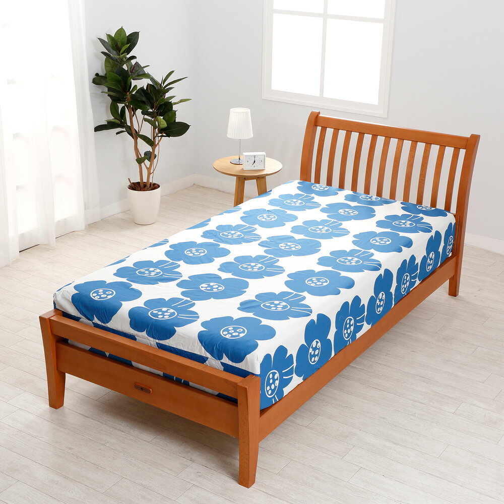 PK01190059800 西川(nishikawa) 北欧デザインクイックシーツ（シングル・ブルー） Hej＆Moi [PK01190059800]