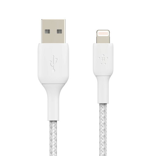 BELKIN BOOST↑CHARGE Lightning to USB-A編組ケーブル 2m(ホワイト) CAA002BT2MWH BELKIN BOOST↑CHARGE Lightning to USB-A編組ケーブル 2m(ホワイト) CAA002BT2MWH