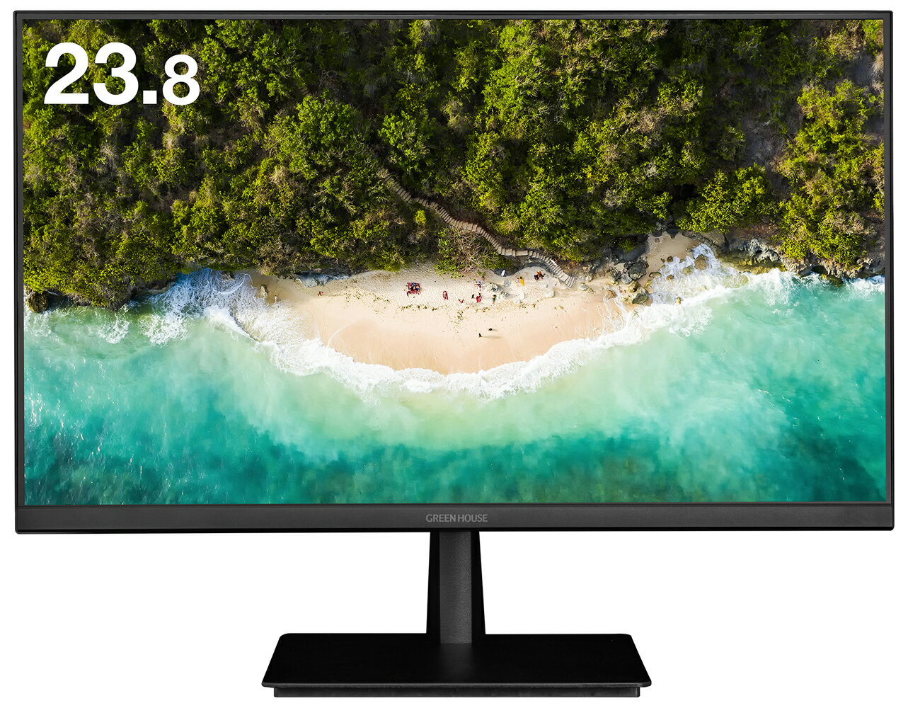 グリーンハウス 23.8型 LED液晶ディスプレイ ワイドフルHD対応/FSAパネル ノングレア /アナログRGB・HDMI/スピーカー搭載 GREEN HOUSE GH-LCW24M-BK