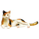 プラッツ 【再生産】1/12 和ねこ 三毛猫（寝そべり）【WNK-1】 塗装済み完成品