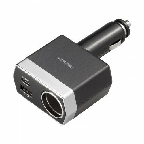 サンワサプライ ソケット付き車載充電器（USB PD20W Type-C+USB A） CAR-CHR81CPD