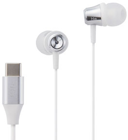 ラディウス USB Type-C接続 マイク＆コントローラー搭載ダイナミック密閉型カナルイヤホン(シルバー) HP-NEL11CS