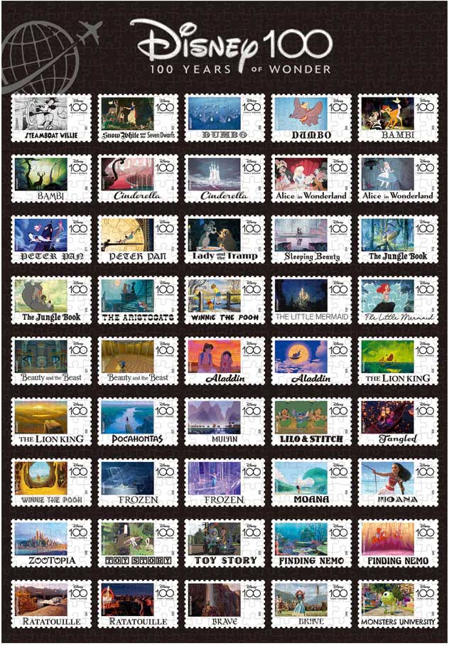 テンヨー ディズニー Disney100：World Stamps 1000ピース ジグソーパズル 