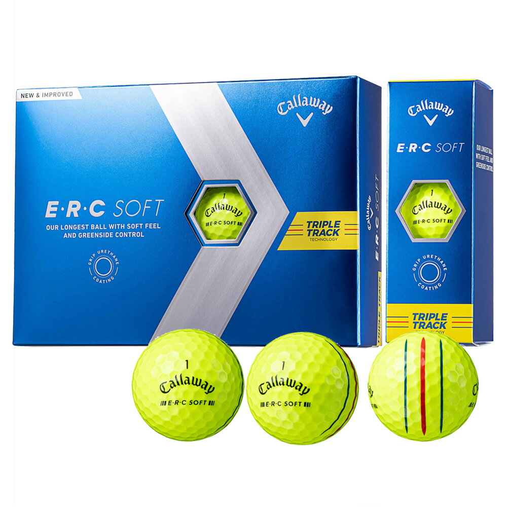 2023年モデル ERC-SOFT23-YL-12P キャロウェイ E・R・C ソフト ゴルフボール 1ダース 12個入り（イエロー） Callaway