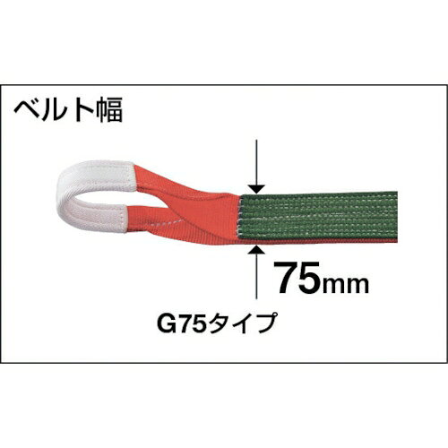 トラスコ中山 ベルトスリング JIS3等級 両端アイ形 75mm×3.0m G75-30 TRUSCO