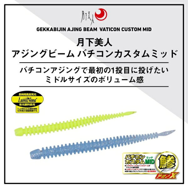 ダイワ 月下美人 アジングビーム バチコンカスタム MID 3.0インチ(ケイムラクリア...