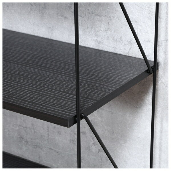 不二貿易 EZBOワイヤーラック3段 60幅（ブラック） 37877 [37877フジボウエキ]