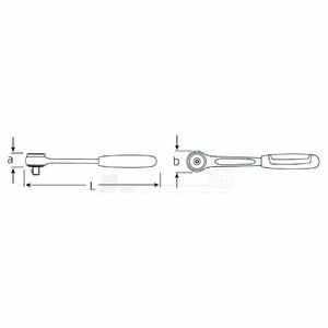 STAHLWILLE (1/4SQ)ラチェットハンドル(411-2K)（全長118mm） 411 スタビレー