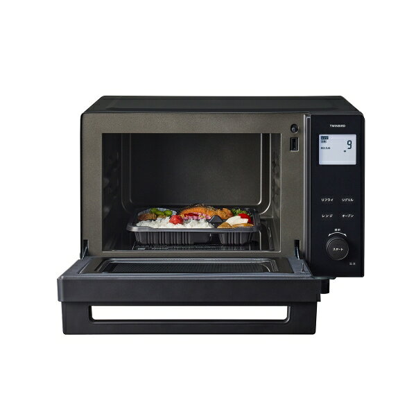 ツインバード オーブンレンジ　20L　ブラック DR-E220B TWINBIRD　センサー付フラ...