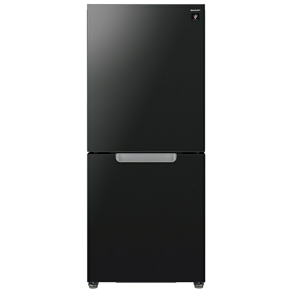 （標準設置料込_Aエリアのみ）シャープ 152L 2ドア冷蔵庫（ピュアブラック）【右開...