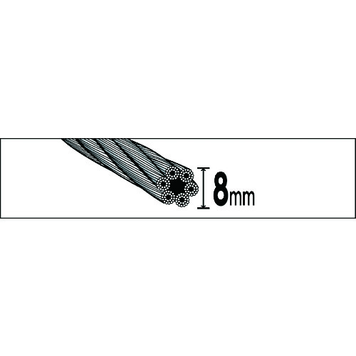 トラスコ中山 ワイヤーロープスリング Aタイプ アルミロック 8mm×6m TWAL-8S6