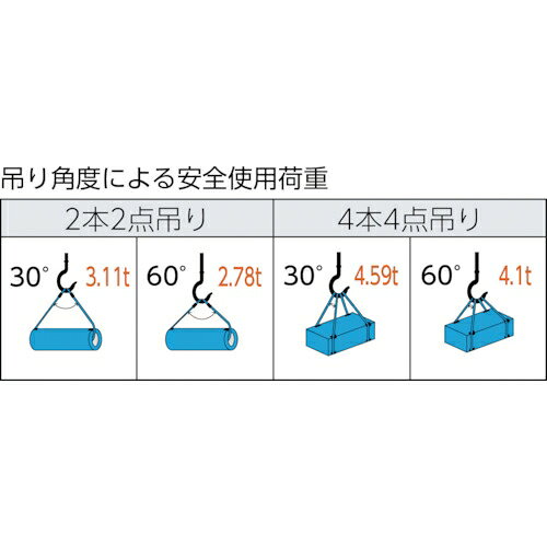 トラスコ中山 ワイヤーロープスリング Aタイプ アルミロック 14mm×6m TWAL-14S6