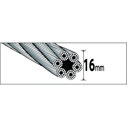 トラスコ中山 ワイヤーロープスリング Aタイプ アルミロック 16mm×2m TWAL-16S2