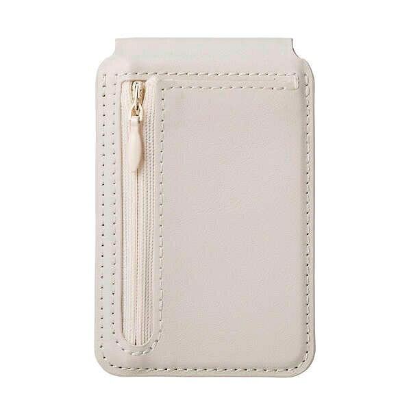 Joshin web 家電とPCの大型専門店のエレコム MagSafe カードウォレット スタンド iPhone用 磁気防止シート付 2枚収納+小銭ポケット 財布代用 マット素材 MAGKEEP（ベージュ） AMS-MAGCWSBG｜アングル3