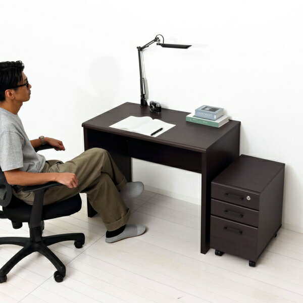 クロシオ デスク&鍵付きチェスト 2点セット(ブラウン) 12163 マーサ [12163クロシオ] [2]