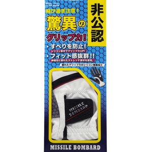 ミサイルボンバード MISSILE BOMBARD メンズ・ゴルフグローブ 左手用（ホワイト・M...