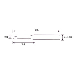 プロチ 超硬2枚刃ロングネックE / M0.5×6 PRC-2LN05M6 PROCHI