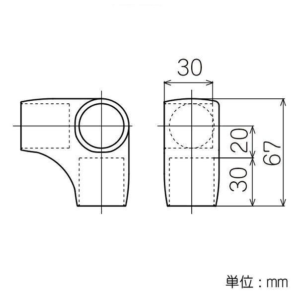ヤザキイレクター FSプラスチックジョイント マットチョコレート 1個入り(3方向コ...
