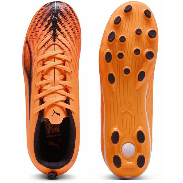 プーマ ジュニア サッカースパイク 固定式 ウルトラ 6 プレイ HG/AG + MID JR（Heat Fire-PUMA Black-Glowing Red・サイズ：23.5cm） PJ-10853603-235 PUMA