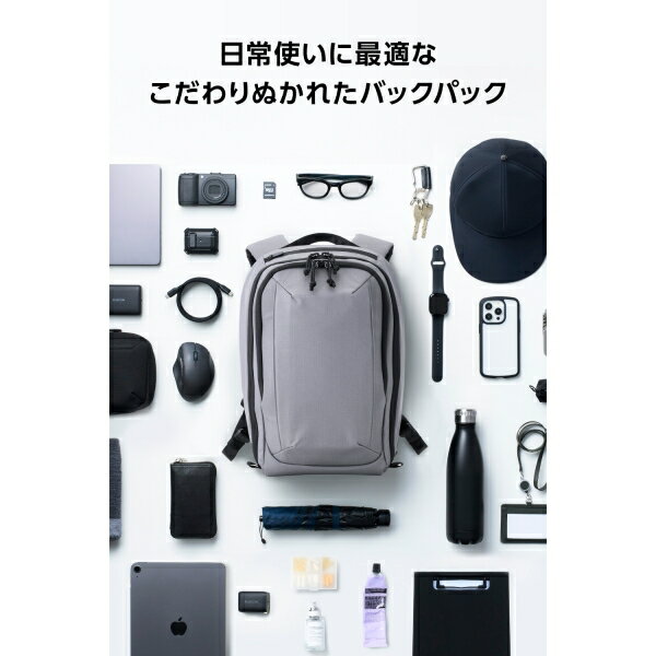 エレコム ビジネスリュック 14L 撥水 多収納 PC14インチ対応 通勤 旅行 コンパクト バックパック MNL（チャコール） BM-MNLBP04DGY