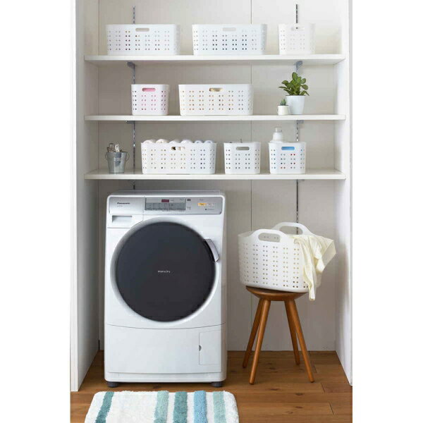 Joshin web 家電とPCの大型専門店のサンカ 洗濯かご ランドリーボックス S＆W サンバッサ Mサイズ ソフトボックス（ホワイト） VOSB-MWH 洗濯用品 [VOSBMWH]｜アングル3