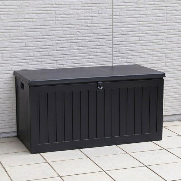 不二貿易 収納BOXベンチ 270L(幅109×奥行51.5×高さ55cm・ブラック) 38357 [38357フジボウエキ] [2]