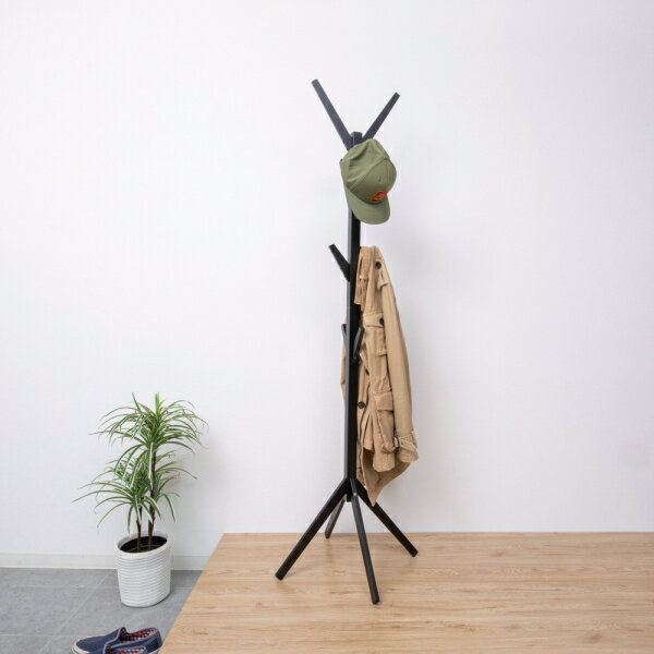 クロシオ Bamboo ポールハンガー(ブラック) 23553(クロシオ) 環境にやさしくサステナブルな竹材 サイズ(約):幅39×奥行38×高さ168cm [23553クロシオ] [3]