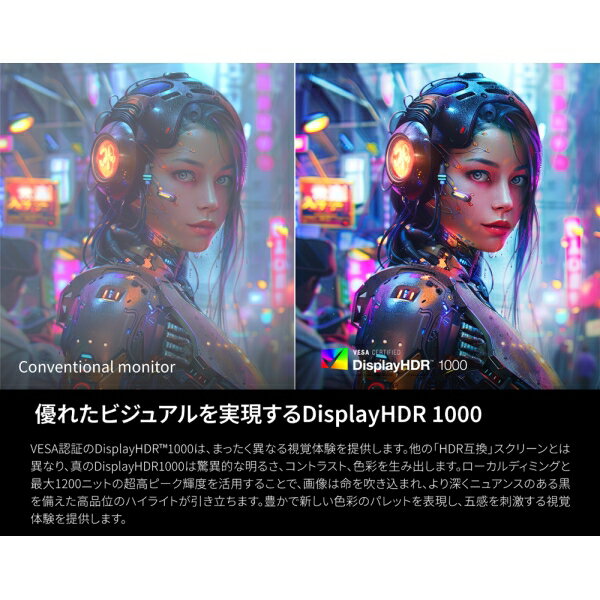 AOC｜エーオーシー ゲーミング液晶ディスプレイ(27型/Fast IPS/4K 3840×2160/320Hz/1ms/HDR1000/HDMI2.1/DP1.4/VESA)(ブラック) U27G4XM/11 - Image 3