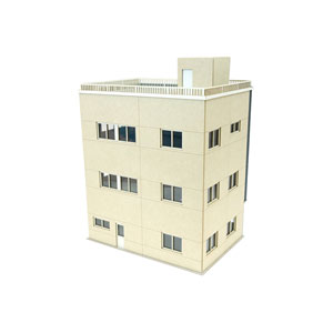 Joshin web 家電とPCの大型専門店のさんけい 1/150スケール みにちゅあーとキット なつかしのジオラマシリーズ ビルE【MP03-108】 組立キット｜アングル2