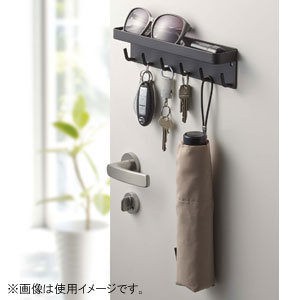 山崎実業 マグネットキーフック＆トレイ スマート(ブラック) 2755 [02755ヤマジツ]